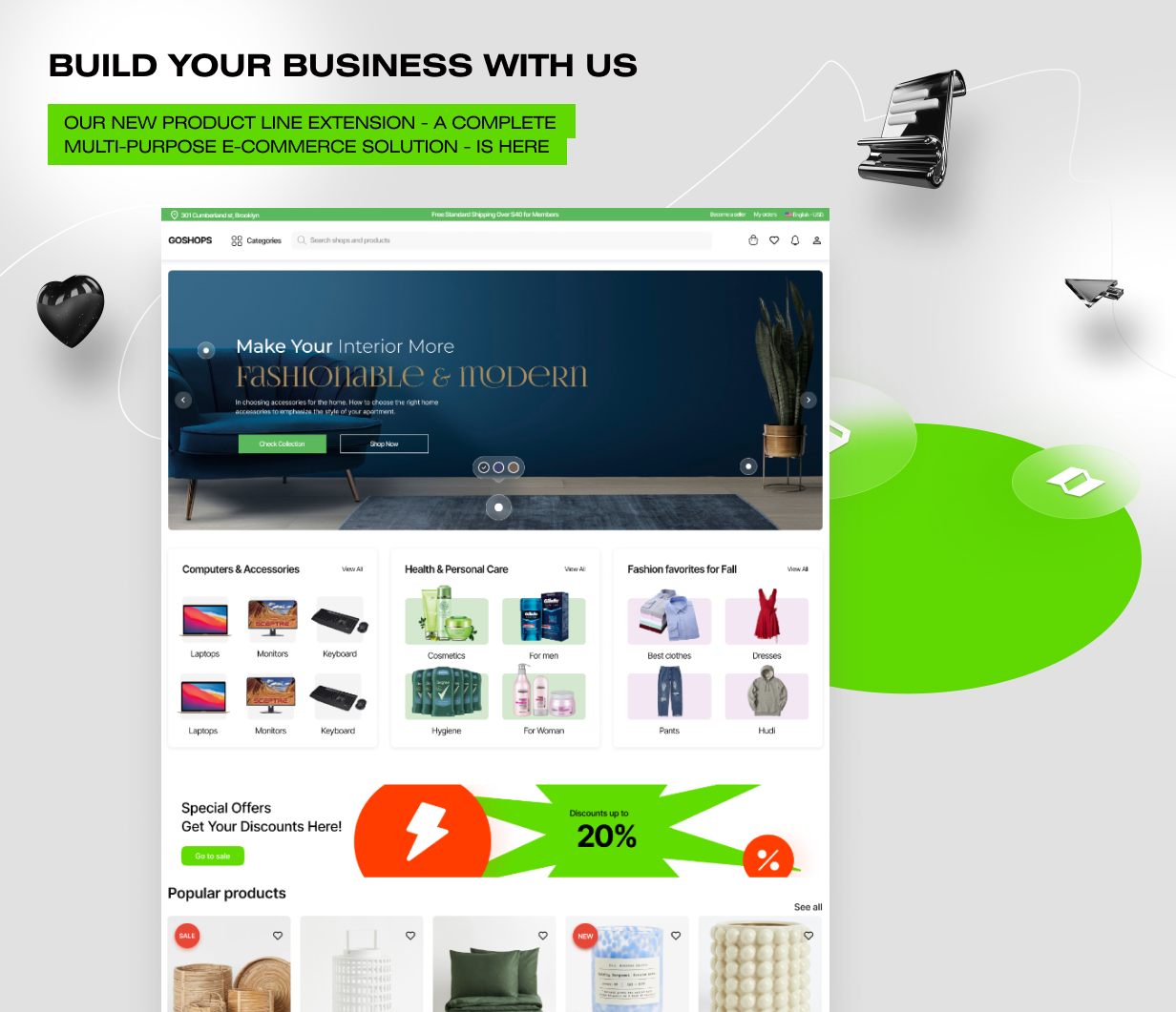 GoShops - Multivendor clothing and electronics e-commerce marketplace (Web, Admin, User, Deliv apps) - 3
